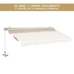 Outsunny Toldo Manual Plegable De Aluminio 295x250cm Ángulo Ajustable Manivela Para Exterior Balcón Jardín Terraza Crema -Tienda Barata Lounge Sol 3a96dd9c0cae5c8b7fbf10f3b8b748c4bbaed430 ee401f147fcc43a59f32696591abc5a8