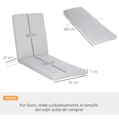 Outsunny Conjunto De 2 Cojines Para Tumbona De Exterior 183x55x7 Cm Desenfundables Lavables Y Acolchados Almohadillas De Algodón Para Sillas De Jardín Terraza Balcón Gris -Tienda Barata Lounge Sol 3c07b41e45ecb2e8da11e9668abd28e462c72bd5 1f1e21ffaaf747df84889ba0ca8804d8
