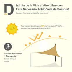 Outsunny Toldo Vela Color Arena Sombrilla Parasol Triangulo Tela De Poliéster Jardin Playa Camping Sombra (varios Colores Y Medidas), Medida 3x3x3 Metros, Color Arena -Tienda Barata Lounge Sol 3d400d48df91657330c38fe9b6cb0b11b9a04a6f ba0f0378d193415a97d52254ce64cec1