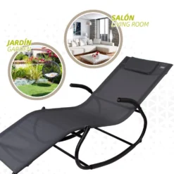 Tumbona Mecedora De Jardín Antracita Con Cojín Aktive -Tienda Barata Lounge Sol 3e7e0847757bcf173fafd665f4e08356135fba89 17fa63a363c741fd98e71c1ee74a4e8e