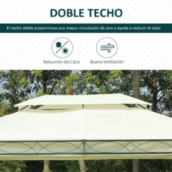 Outsunny Cenador De Jardín 4x3m Pabellón Con Techo Doble Transpirable Y 4 Cortinas Laterales Extraíbles Carpa De Acero Para Fiestas Bodas Eventos Al Aire Libre Crema 14 Outsunny Cenador De Jardín 4x3m Pabellón Con Techo Doble Transpirable Y 4 Cortinas Laterales Extraíbles Carpa De Acero Para Fiestas Bodas Eventos Al Aire Libre Crema -Tienda Barata Lounge Sol 3eac0791f885f2c3d3265432268eb05ad53fbc46 0da6d571764540a0a423ba14de33ff87