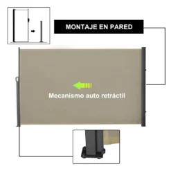 Outsunny Toldo Lateral Retráctil 300x180 Cm Pantalla Enrollable Mampara De Privacidad Y Protección Solar Para Balcón Terraza Color Crema -Tienda Barata Lounge Sol 3f839525aa0830a8b00ee68050c9afdb7370afc9 ce4bb936873e48268c9f2bae1767add5