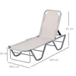 Outsunny Tumbona De Jardín Con Respaldo Ajustable En 5 Posiciones De Aluminio Y Texteline Para Terraza Patio Exterior 163x58,5x91 Cm Beige 11 Outsunny Tumbona De Jardín Con Respaldo Ajustable En 5 Posiciones De Aluminio Y Texteline Para Terraza Patio Exterior 163x58,5x91 Cm Beige -Tienda Barata Lounge Sol 3fa06337f1c3fab4c9453a6a95a610443640ce81 04573e376d724f99b131deb63d51d68c