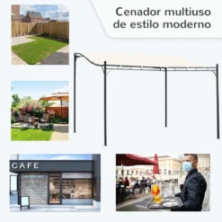 Outsunny Pérgola De Jardín 4x3 M Cenador Montado En Pared Con Toldo Y 4 Orificios De Drenaje Marco De Metal Y Poliéster 180 G/m² Para Patio Terraza Crema 16 Outsunny Pérgola De Jardín 4x3 M Cenador Montado En Pared Con Toldo Y 4 Orificios De Drenaje Marco De Metal Y Poliéster 180 G/m² Para Patio Terraza Crema -Tienda Barata Lounge Sol 3fbcc4f6ca14da7c48876af40d83b4b801c445c9 831bbcb9486d449baadbdf11759e4bf5