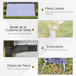 Outsunny Carpa Plegable 2,2x2,2x2m Con Lateral Altura Ajustable Protección UV 50+ De Acero Y Tela Oxford Con Bolsa De Transporte Blanco -Tienda Barata Lounge Sol 3fde857865ff7325642eae0c2e08f68caa06db26 eb3420cb3fb743c9b2049061be3498b6