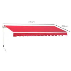Outsunny Toldo Manual 395x245 Cm Toldo Para Patio Balcón Terraza Y Jardín Con Brazo Articulado De Aluminio Y Tela De Poliéster De 280g/m2 (Rojo) -Tienda Barata Lounge Sol 468d01ba4001a711d02c1464308bae5f9c32a171 5624cae8645247ff813f5f71d311653f