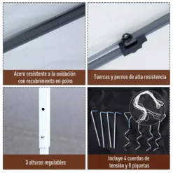 Outsunny Carpa Plegable 3x3m Paredes De Mosquitera Extraíbles Con Cremallera 4 Orificios De Drenaje Tela Oxford 420D Para Jardín Fiestas Blanco -Tienda Barata Lounge Sol 4918deaff7b51767d503d50908926e753e25e636 9df5137e6245456483250277ebff64fa