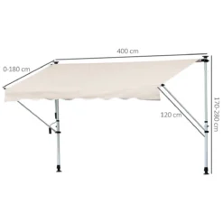Outsunny Toldo Manual Retráctil Para Exterior 400x120x170-280 Cm Toldo Enrollable Altura Ajustable Con Manivela Protección Solar Para Terraza Balcón Jardín Beige -Tienda Barata Lounge Sol 4a8082ba379790ccb853a7546ea84c35a08a6bc2 6dd04bbc9d8c46d3ba78b6bf5b4dcb30