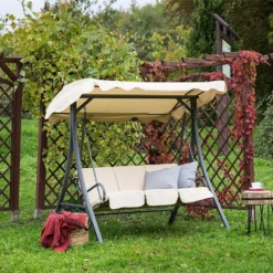 Columpio De Jardín De 3 Plazas En Beige GARBO