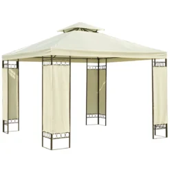 Outsunny Carpa 3x3m Con Techo Ventilador Postes De Acero Estable Para Exteriores Patio Jardín Pabellón Cenador Estructura Metálica Color Crema -Tienda Barata Lounge Sol 4c2effce3b06a6c1a9733b2efe6d4df3ce5322a9 2e84dcc73c964b609de220ee01c7df54