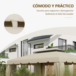 Outsunny Techo De Repuesto Para Cenador Con Doble Techo 3,9x2,9 M Cubierta De Repuesto Para Pabellón Gazebo Exterior Con 8 Orificios De Drenaje Beige -Tienda Barata Lounge Sol 4e340ce0f85f9ca3d3f3f52e9ec5f20da53624a3 a41ffd73306c47e89857094f5ed5c50b