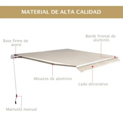 Outsunny Toldo Manual Plegable De Aluminio 295x250cm Ángulo Ajustable Manivela Para Exterior Balcón Jardín Terraza Crema -Tienda Barata Lounge Sol 4f42a22b2a028ad8891d8f1f6804e1b6a94d46f8 0399066877ad490bba5dafa23f31a2bd
