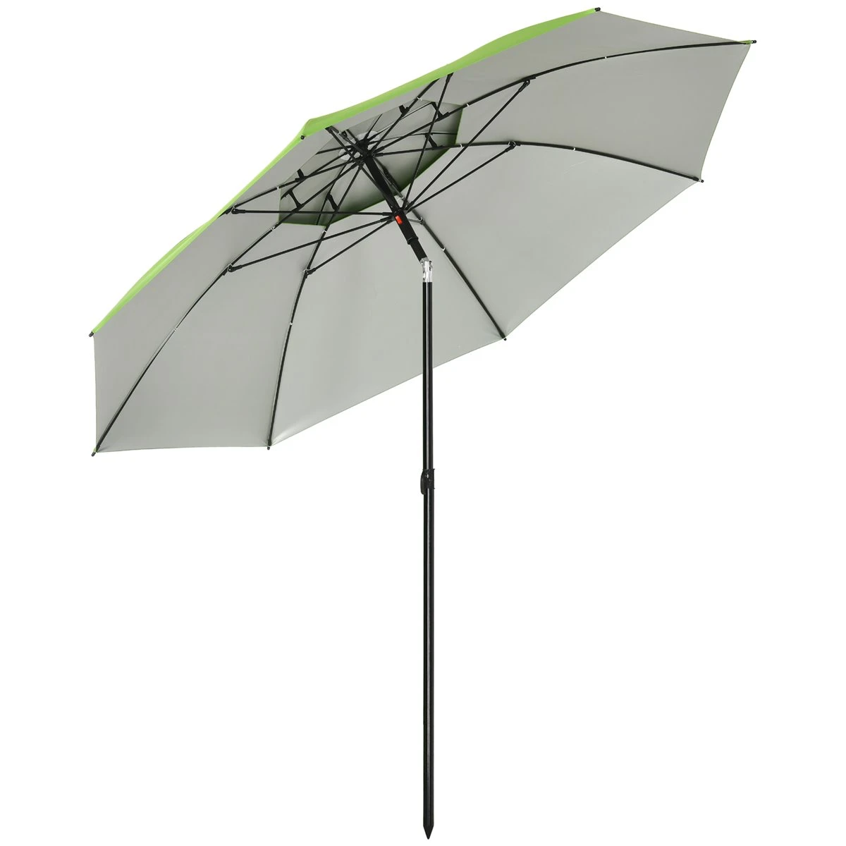 Outsunny Sombrilla De Playa Ø185x205 Cm Parasol Para Terraza Con Techo Doble Ángulo Ajustable Protección UV30+ 8 Varillas De Acero Y Bolsa De Transporte Verde 3 Outsunny Sombrilla De Playa Ø185x205 Cm Parasol Para Terraza Con Techo Doble Ángulo Ajustable Protección UV30+ 8 Varillas De Acero Y Bolsa De Transporte Verde