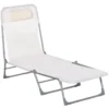 Outsunny Tumbona Plegable Y Reclinable De Jardín Con Reposacabezas Y Respaldo Ajustable En 5 Niveles Tela De Texteline Transpirable 182x56x24,5 Cm Crema -Tienda Barata Lounge Sol 54b0b5d1e3f8f47f65d75f6063e785ab2d081da6 f88025ba1ac44d8d9db1bc45774e5c5b