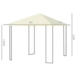 Outsunny Carpa 3x3x2.6m Cenador Jardin Marco De Acero Y 4 Paraviento Lateral Color Crema -Tienda Barata Lounge Sol 54dcc205c14d91c170db58d955b28fe45aa49b93 67c48aaa38a1492eaeff372aabf56805