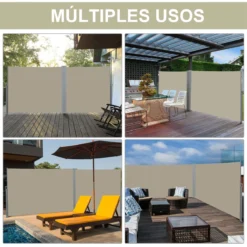 Outsunny Toldo Lateral Retráctil 300x180 Cm Pantalla Enrollable Mampara De Privacidad Y Protección Solar Para Balcón Terraza Color Crema -Tienda Barata Lounge Sol 56d466e31ee04dac42aa9ed9ca01250ce05a3bcb 5a511e7e37db4396979e6ff65f2851ac