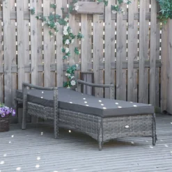 Outsunny Tumbona De Ratán De Jardín Chaise Longue Con Respaldo Ajustable En 4 Posiciones Cojines Acolchados Y Desenfundables Para Terraza Patio Exterior 192x62,5x58-95 Cm Gris -Tienda Barata Lounge Sol 578f1ccd9ab9ae62a3eb11a56ac1c9fce1f6bfb7 231bf50808334569885554997b000b0e