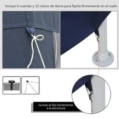 Outsunny Carpa Gazebo Tipo Cenador Hexagonal Con Mosquitera Para Jardín Y Terraza Ø1,97 M Material De Poliéster Repelente Al Agua (Azul) -Tienda Barata Lounge Sol 58913be834d07328358a7ca601c771327f571df6 31b6c6ee14bc4af9a12b5de157885996