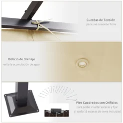 Outsunny Pérgola De Metal 3x3m Gazebo Cenador Para Jardín Patio O Terraza Con Techo Retráctil Tela Poliéster Resistente Al Agua Y UV -Tienda Barata Lounge Sol 58fa781653a538cfe1fb5207bd67df83d64a6c60 e268dab71e194e8eafa9bc32feca6316