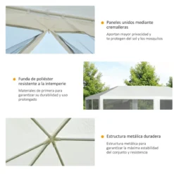 Outsunny Gazebo De Jardín 6x3m Pabellón Con 6 Paredes De Malla Extraíbles Cremallera Y Techo Estilo Catedral Para Fiestas Eventos Reuniones Blanco 18 Outsunny Gazebo De Jardín 6x3m Pabellón Con 6 Paredes De Malla Extraíbles Cremallera Y Techo Estilo Catedral Para Fiestas Eventos Reuniones Blanco -Tienda Barata Lounge Sol 5a62df5718ee62ed19b3078968ac243fa6e3cf10 a5b7605a0e234810afa9c5e691302ef6