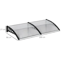 Outsunny Tejadillo De Protección 200x96x27 Cm Marquesina Exterior Para Puertas Y Ventanas Contra Sol Y Lluvia Con Soporte De PP Policarbonato Transparente -Tienda Barata Lounge Sol 5b080c4649654153ca888c11a4647c4fabb116a7 aa5ccd3922dd4fdaad7be5116f89ccc2