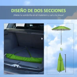 Outsunny Sombrilla De Playa Ø185x205 Cm Parasol Para Terraza Con Techo Doble Ángulo Ajustable Protección UV30+ 8 Varillas De Acero Y Bolsa De Transporte Verde 18 Outsunny Sombrilla De Playa Ø185x205 Cm Parasol Para Terraza Con Techo Doble Ángulo Ajustable Protección UV30+ 8 Varillas De Acero Y Bolsa De Transporte Verde -Tienda Barata Lounge Sol 5be6314f79bb0b73a7327c96c3ae1d6d68c93f4e 407a5ab99bae470d93e4a1cb8249bbc6
