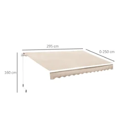 Outsunny Toldo Manual Plegable De Aluminio 295x250cm Ángulo Ajustable Manivela Para Exterior Balcón Jardín Terraza Crema -Tienda Barata Lounge Sol 5cd611c4dfbff11225d2f7bb29c6cb118ab5fad5 c7447b5a3d11461387c8197bd8eeb1fd
