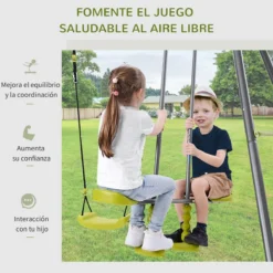 HOMCOM Set De Columpio Infantil Al Aire Libre Con Columpio Y Balancín Doble Plaza Juguetes Exterior Adecuado Para +3 Años 245x138x180cm Verde Y Gris 14 HOMCOM Set De Columpio Infantil Al Aire Libre Con Columpio Y Balancín Doble Plaza Juguetes Exterior Adecuado Para +3 Años 245x138x180cm Verde Y Gris -Tienda Barata Lounge Sol 5d699e93648ed7e32e6f6b49b41fdf1c3dd713b2 584d493b57fc4c03a000d566d372ba71