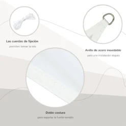 Outsunny Toldo Vela Color Crema Sombrilla Parasol Triangulo Tela De Poliéster Jardin Playa Camping Sombra (varios Colores Y Medidas), Medida 3x3x3 Metros, Color Crema -Tienda Barata Lounge Sol 5ebe7d8eaf7c04ca991e60d5395037171ccb98a7 ee79ba5505bc475d8e4ba13e779961a9