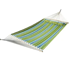 Outsunny Hamaca Colgante De Jardín Para 2 Personas Hamaca Ecológico Para Camping Con Almohada Carga De 180 Kg Rayas Azules Y Verdes 3,4x1,4m -Tienda Barata Lounge Sol 608cfcfae315e4c9269bdb5a896d6e438628265b 88e6d530cf1343cb92d6e8bbc0861c82