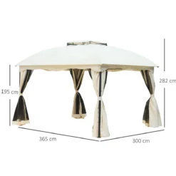 Outsunny Cenador Con Techo Gazebo Pabellón Exterior 3x3.65x2.82m Carpa Glorietas De Jardín Marco De Hierro Con Pared Lateral Y Mosquitero Color Crema 13 Outsunny Cenador Con Techo Gazebo Pabellón Exterior 3x3.65x2.82m Carpa Glorietas De Jardín Marco De Hierro Con Pared Lateral Y Mosquitero Color Crema -Tienda Barata Lounge Sol 620393e13a72f9d1525af9c0e7ae008f04778b4c f754557bb1b7477392270c2121033f48