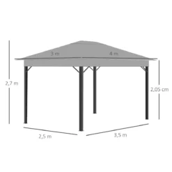 Outsunny Cenador De Jardín 4x3 M Pabellón Con Techo De Ventilación 4 Cortinas Laterales Con Puerta Y 8 Orificio De Drenaje Gazebo De Aluminio Para Exterior Patio Fiestas Gris -Tienda Barata Lounge Sol 6226d6d93c5e7581381d65c3e05fafcaf6abde7e 7afeed9c602c4fdf9ab3f9f6c4fb54f2