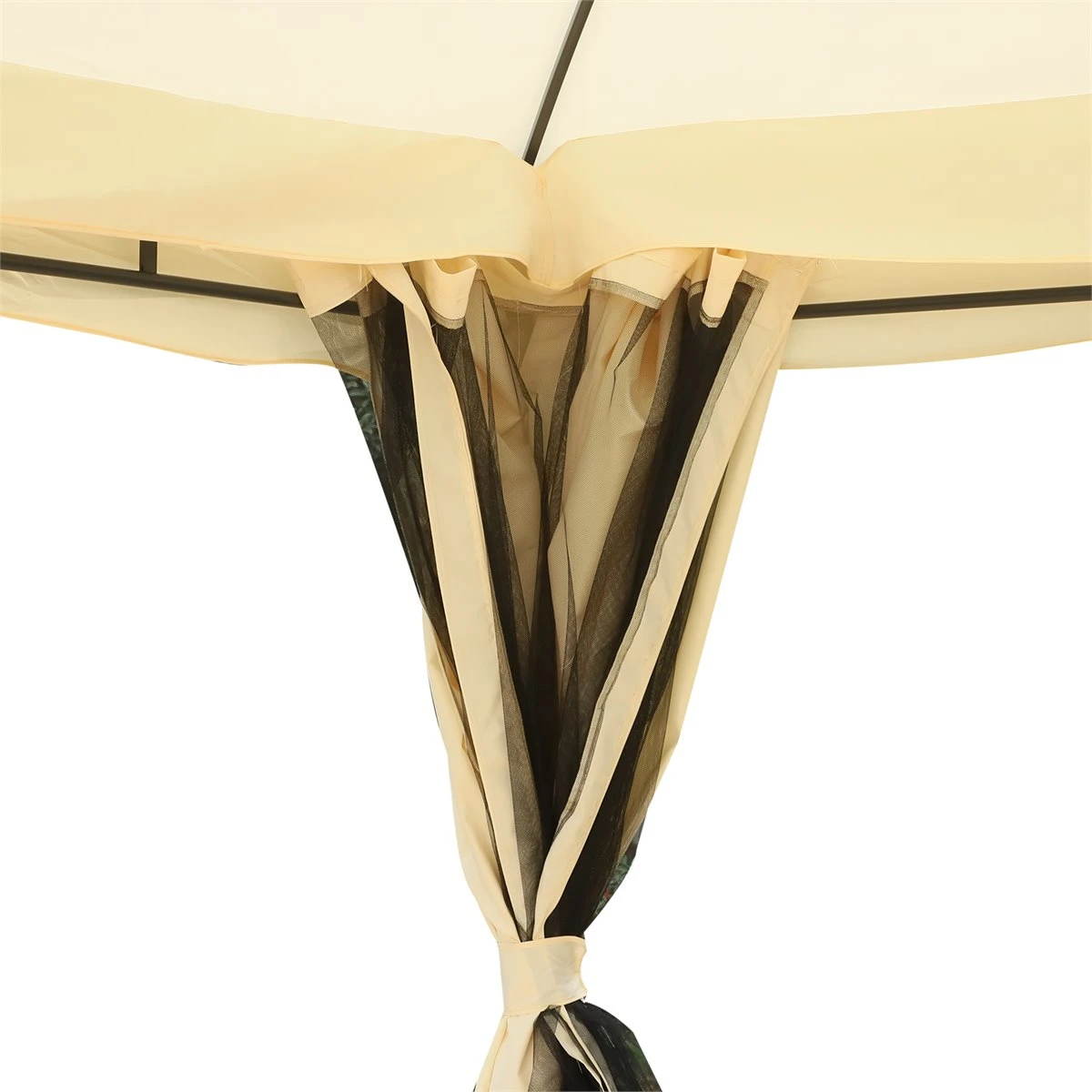 Outsunny Cenador Con Techo Gazebo Pabellón Exterior 3x3.65x2.82m Carpa Glorietas De Jardín Marco De Hierro Con Pared Lateral Y Mosquitero Color Crema 7 Outsunny Cenador Con Techo Gazebo Pabellón Exterior 3x3.65x2.82m Carpa Glorietas De Jardín Marco De Hierro Con Pared Lateral Y Mosquitero Color Crema - Imagen 5