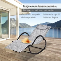 Outsunny Mecedora Para Exterior Tumbona Con Reposabrazos Y Función Balancín Para Terraza 160x61x79 Cm Gris -Tienda Barata Lounge Sol 627f7e133ec6605c37cf51b2e55ec79f6daaf146 f417edae8e0f40bbbcd98e9c5cae6ce4