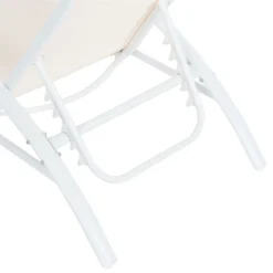 Tumbona De Metal/textil Trenzado Beige/blanco GAETA -Tienda Barata Lounge Sol 62ad8aec8beec9be45775dd9f6d9c8056708bbb8 247e39dff1f241b58a8ffbd79e954697