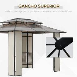 Outsunny Cenador De Jardín 3,6x3 M Pabellón Para Exterior Con Techo De Policarbonato Y Estructura De Acero Aluminio Protección Solar Para Fiestas Eventos Marrón -Tienda Barata Lounge Sol 62e551a333061606fa1ffad1a1a48a28a34fef6e 3be3daf4fd7d49cead5b5c2ffb796629