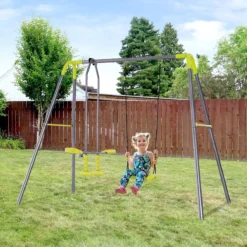 HOMCOM Set De Columpio Infantil Al Aire Libre Con Columpio Y Balancín Doble Plaza Juguetes Exterior Adecuado Para +3 Años 245x138x180cm Verde Y Gris 18 HOMCOM Set De Columpio Infantil Al Aire Libre Con Columpio Y Balancín Doble Plaza Juguetes Exterior Adecuado Para +3 Años 245x138x180cm Verde Y Gris -Tienda Barata Lounge Sol 63485da20751b6d6dc4357b66d1a7f5e9e367591 38f1eca99f554f71932c456ce381eda6