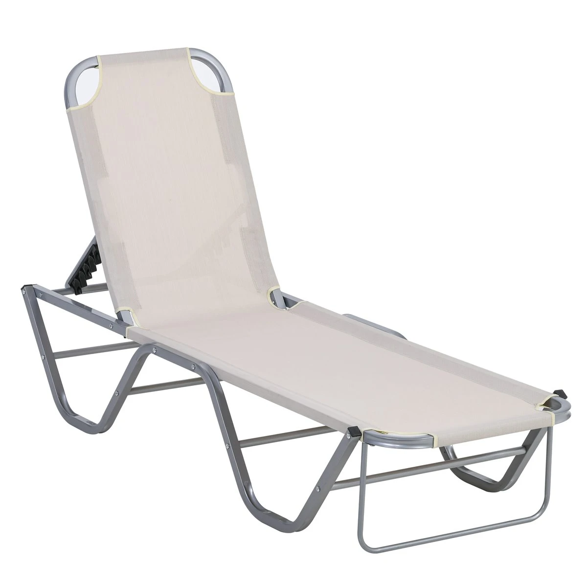 Outsunny Tumbona De Jardín Con Respaldo Ajustable En 5 Posiciones De Aluminio Y Texteline Para Terraza Patio Exterior 163x58,5x91 Cm Beige 3 Outsunny Tumbona De Jardín Con Respaldo Ajustable En 5 Posiciones De Aluminio Y Texteline Para Terraza Patio Exterior 163x58,5x91 Cm Beige