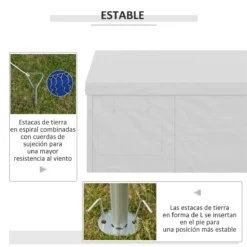 Outsunny Carpa De Jardín 6x3 M Carpa Para Fiestas Cenador De Exterior Con 3 Puertas Extraíbles Ventanas De Malla Enrollables Para Terraza Bodas Eventos Blanco -Tienda Barata Lounge Sol 639d0e7a84b050e0ddf3c38028a6cd8895609823 2c8717c118e640d1804af1764c2d7ceb