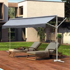 Outsunny Toldo De Pie Independiente 300x295x260 Cm Con Manivela Doble Cara Ángulo Ajustable Portátil Protección Solar Para Jardín Terraza Patio Gris -Tienda Barata Lounge Sol 645f223912fecba068cd1869bfaff6da0252a44e 3385133866224470bfc744ada165e708