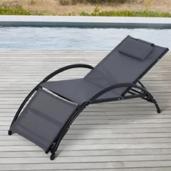 Outsunny Tumbona De Jardín Aluminio Reclinable Con Respaldo Ajustable De 5 Niveles Reposapiés Regulable Y Reposacabezas Extraíble Para Terraza Balcón Exterior 66x152x81 Cm Gris -Tienda Barata Lounge Sol 6460750625e9396d4f66678dcae6ef637c007862 16c2770a7d424e5293bbd25aa0184728