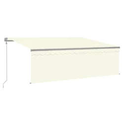 Toldo Automático Retráctil Con Persiana Color Crema 4x3 M VidaXL