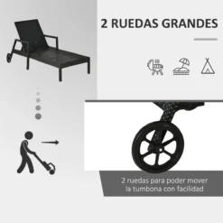 Outsunny Conjunto De 2 Tumbonas De Ratán De Jardín Con Cojines Acolchados Respaldo Ajustable En 5 Posiciones 2 Ruedas Y Tela Extraíble Lavable 67x196x51 Cm Negro -Tienda Barata Lounge Sol 654a56d50547b21593ec502af2b71644b74e8cc9 305f041662b24b8daf05b8f960717fdc