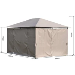 Outsunny Cenador Con Techo Al Aire Libre Gazebo Pabellón Exterior Con Pared Lateral Cenador Carpa De Jardín 4x3 M Marco De Acero Para Fiesta Eventos -Tienda Barata Lounge Sol 65696ecac574b093676492d658f7d21d5dd015a1 e3f5d6ae3a1c4a01813e38b1b8ad0ea5