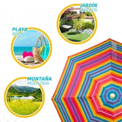 Sombrilla Playa Antiviento 220 Cm Con Protección UV50 Aktive Beach -Tienda Barata Lounge Sol 65fe32c925ffc56d281e384abb0a4611b6080314 dff2396e44c2481893809a9c31a10dc9