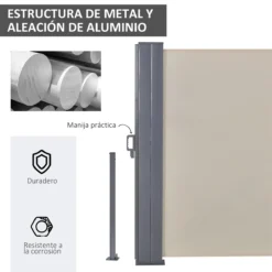 Outsunny Toldo Lateral Retráctil Doble 600x160 Cm Pantalla De Privacidad Extensible Con Ángulo Ajustable Y Protección UV 50+ Para Jardín Balcón Terraza Beige -Tienda Barata Lounge Sol 68298171445559451ff450472efb992fe6456773 e9d0527bdc764354b45d9986c7e0f16b