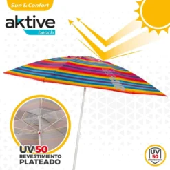 Sombrilla Playa Antiviento 220 Cm Con Protección UV50 Aktive Beach -Tienda Barata Lounge Sol 6b1f25cec26832ab3a315ef2753b69667e708d56 df0c5a2fb75d4930a3c852f67249d159