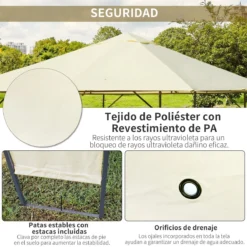 Outsunny Carpa 3x3x2.6m Cenador Jardin Marco De Acero Y 4 Paraviento Lateral Color Crema -Tienda Barata Lounge Sol 6bc8460de72efb0f8daa0e747a868fb8dab1f0f5 8db14f48a7b74ed589e91983f562745d