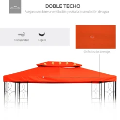 Outsunny Techo De Repuesto 4x3 M Para Cenador De Jardín 2 Niveles Transpirable Con 10 Orificios De Drenaje Cubierta De Repuesto De Gazebo Pabellón Exterior Rojo -Tienda Barata Lounge Sol 6dbe8fbb2c8adce6e891e06738de5e6de4591bf3 9a2df5812a6746128d47d0c6b7504b52