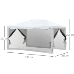 Outsunny Carpa 4x3 M Cenador De Jardín Con Mosquiteras Laterales Doble Techo Y Puertas Con Cremallera Para Exterior Blanco Y Negro -Tienda Barata Lounge Sol 6e56c9fa8efa6fc63f02d93a3b0fccc03f70964a a1caa64aa94c4397bdb88cd11b70c17f